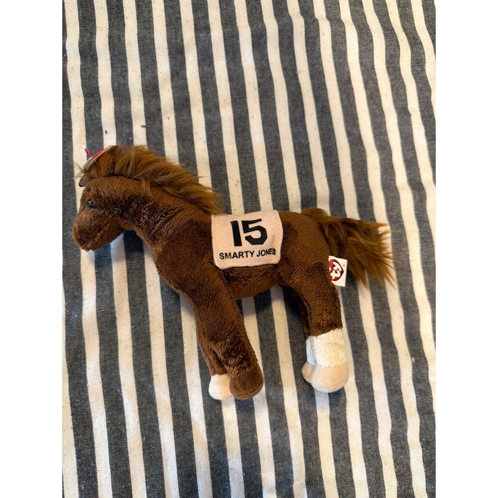 Ty Beanie Baby Smarty Jones Kentucky Derby 130 Winner Horse Brown Plush 2007